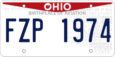 OH license plate FZP1974