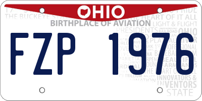 OH license plate FZP1976