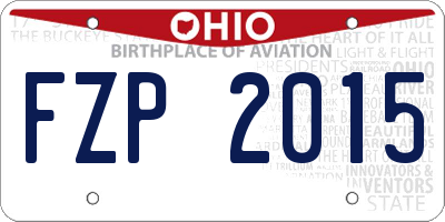 OH license plate FZP2015
