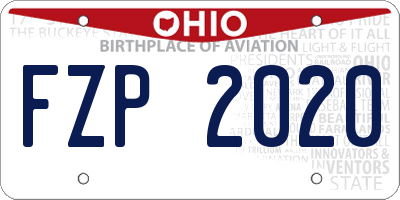 OH license plate FZP2020