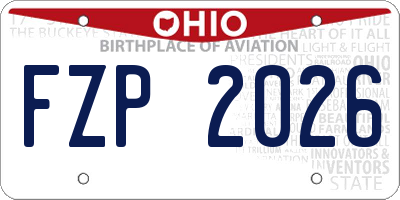 OH license plate FZP2026