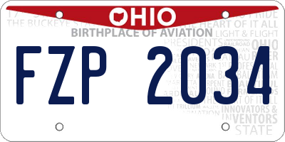 OH license plate FZP2034
