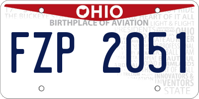 OH license plate FZP2051