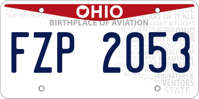 OH license plate FZP2053