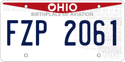 OH license plate FZP2061