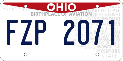 OH license plate FZP2071