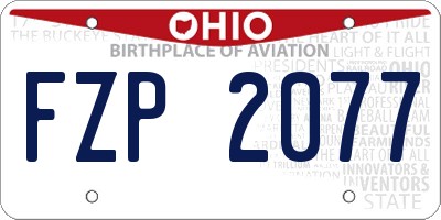 OH license plate FZP2077