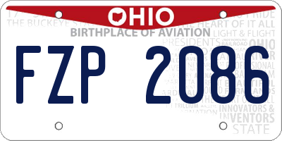 OH license plate FZP2086