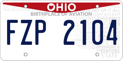 OH license plate FZP2104