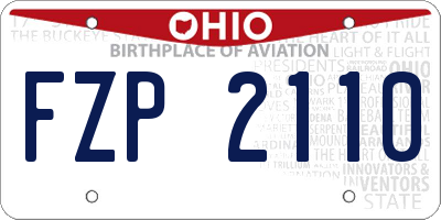 OH license plate FZP2110