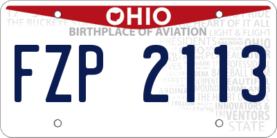 OH license plate FZP2113