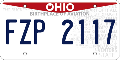 OH license plate FZP2117