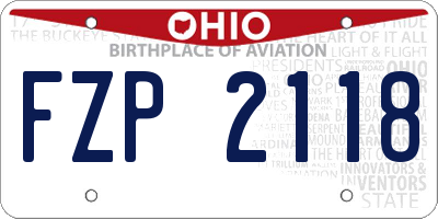 OH license plate FZP2118