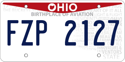 OH license plate FZP2127
