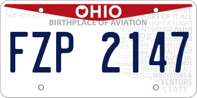 OH license plate FZP2147
