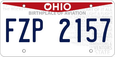 OH license plate FZP2157