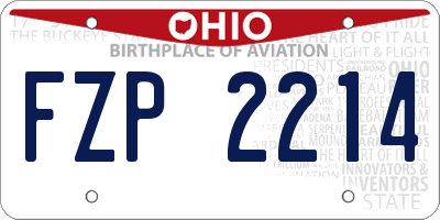 OH license plate FZP2214