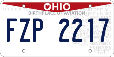 OH license plate FZP2217