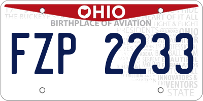 OH license plate FZP2233