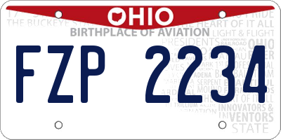 OH license plate FZP2234