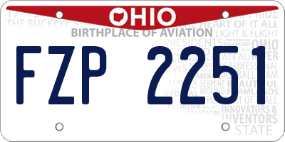 OH license plate FZP2251