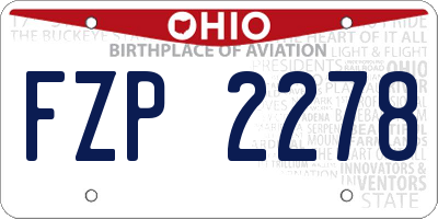 OH license plate FZP2278