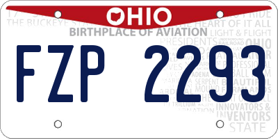 OH license plate FZP2293