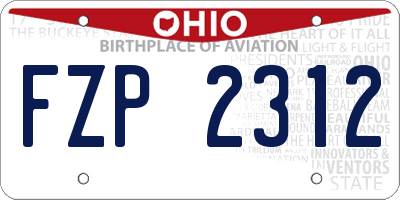 OH license plate FZP2312