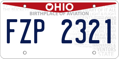 OH license plate FZP2321
