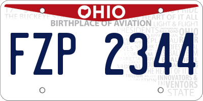 OH license plate FZP2344