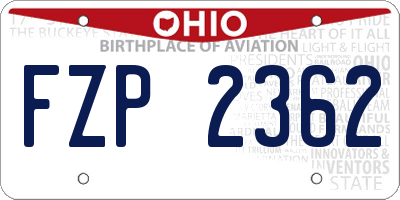 OH license plate FZP2362