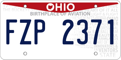 OH license plate FZP2371