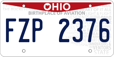 OH license plate FZP2376
