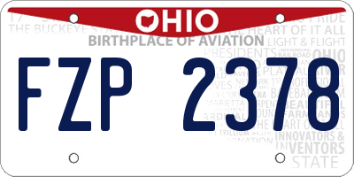 OH license plate FZP2378