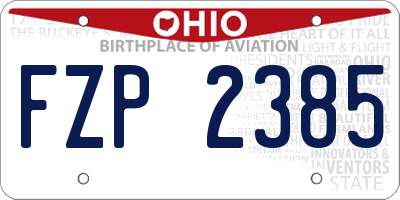 OH license plate FZP2385