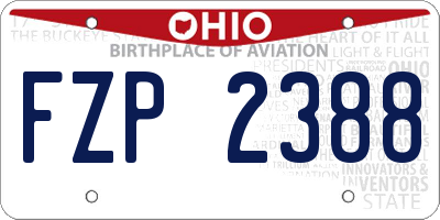 OH license plate FZP2388