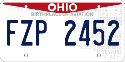 OH license plate FZP2452