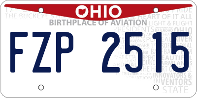 OH license plate FZP2515