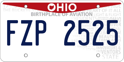 OH license plate FZP2525