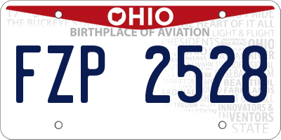 OH license plate FZP2528