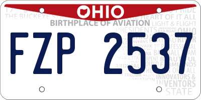 OH license plate FZP2537
