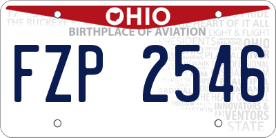 OH license plate FZP2546