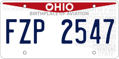 OH license plate FZP2547