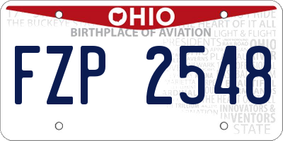 OH license plate FZP2548