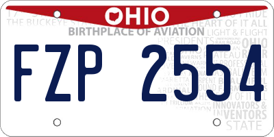OH license plate FZP2554