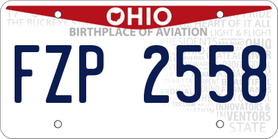 OH license plate FZP2558