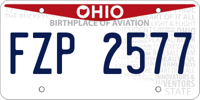 OH license plate FZP2577