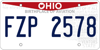 OH license plate FZP2578