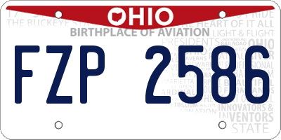 OH license plate FZP2586