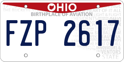 OH license plate FZP2617